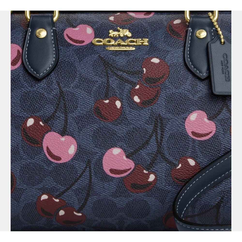Coach Rowan Satchel Bag In Signature Canvas With Cherry Print CY692 - Picture 10 of 15